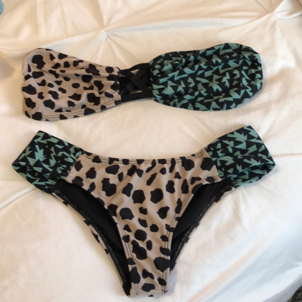 Beach Riot Leopard Geometric Bikini